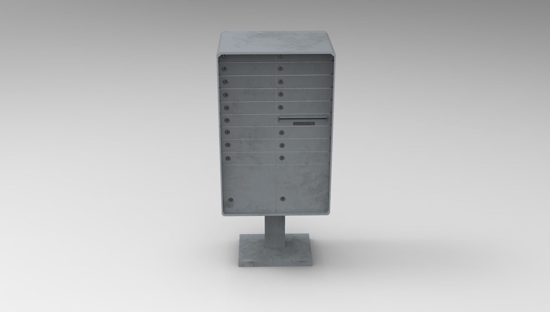 Apartment Mailbox Low-poly 3D model_1