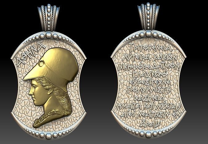 athena goddess pendant 3D print model