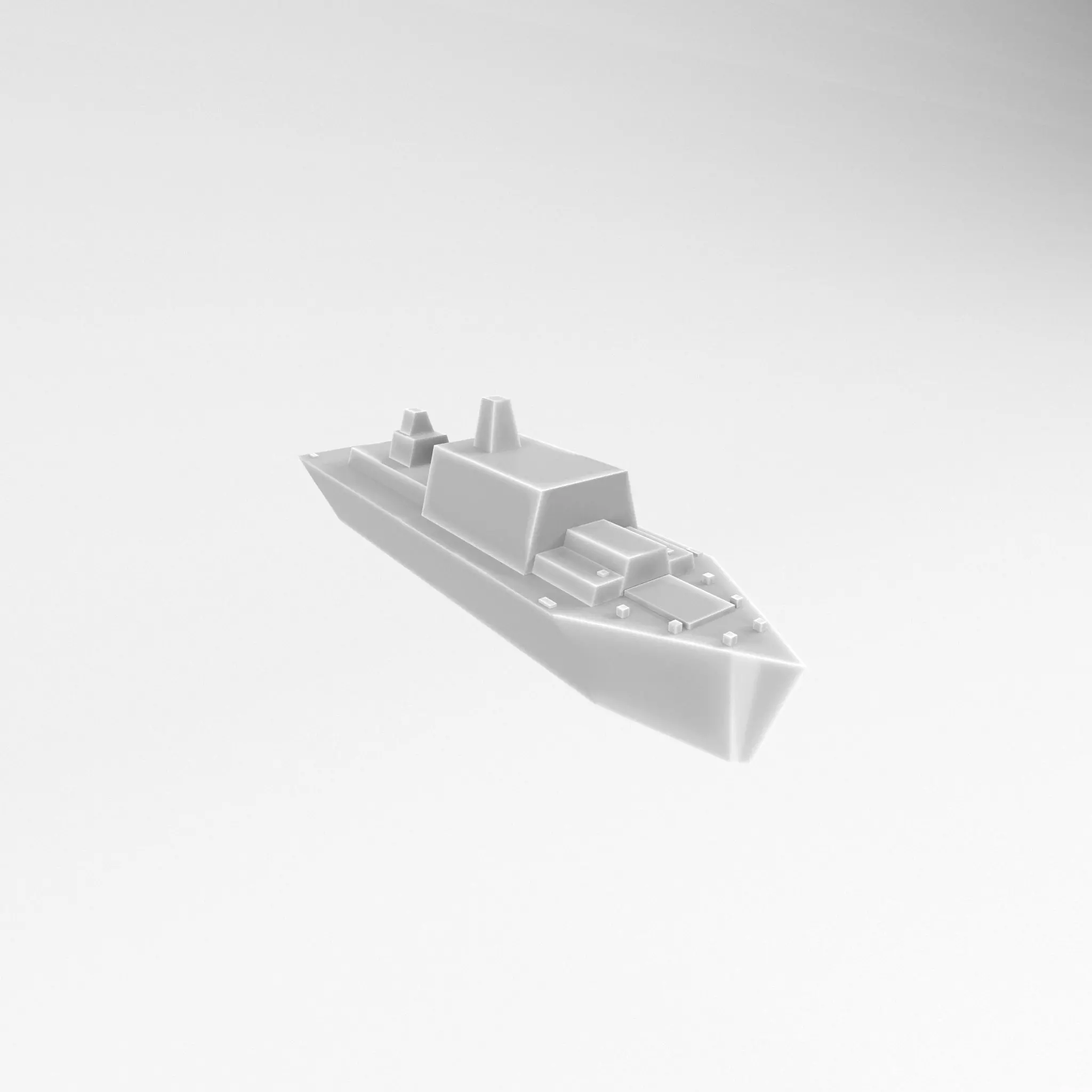 Cartoon Simple Warship v1 009 Low-poly 3D model