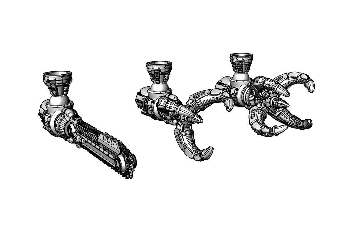 MAGGIE BATTLE CLAW AND CHAINSWORD FOR QUESTING KNIGHTS 3D print model_2