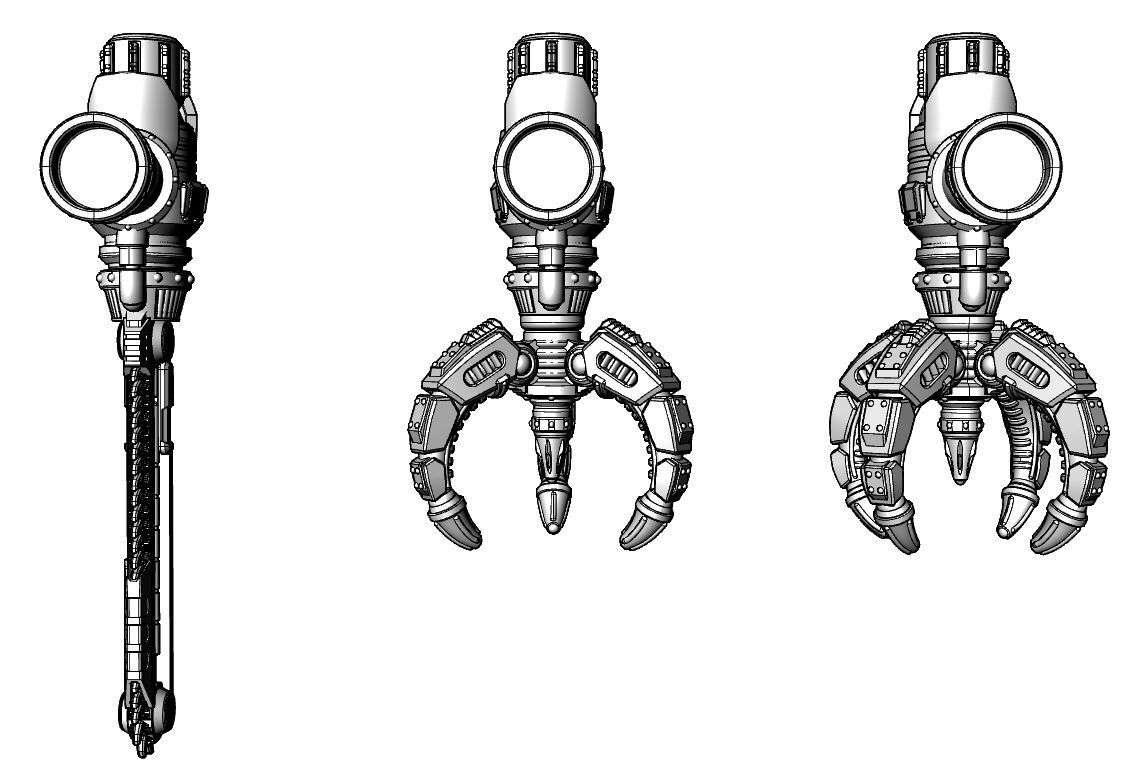 MAGGIE BATTLE CLAW AND CHAINSWORD FOR QUESTING KNIGHTS 3D print model_16