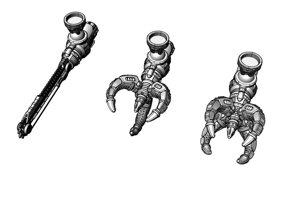 MAGGIE BATTLE CLAW AND CHAINSWORD FOR QUESTING KNIGHTS 3D print model_1