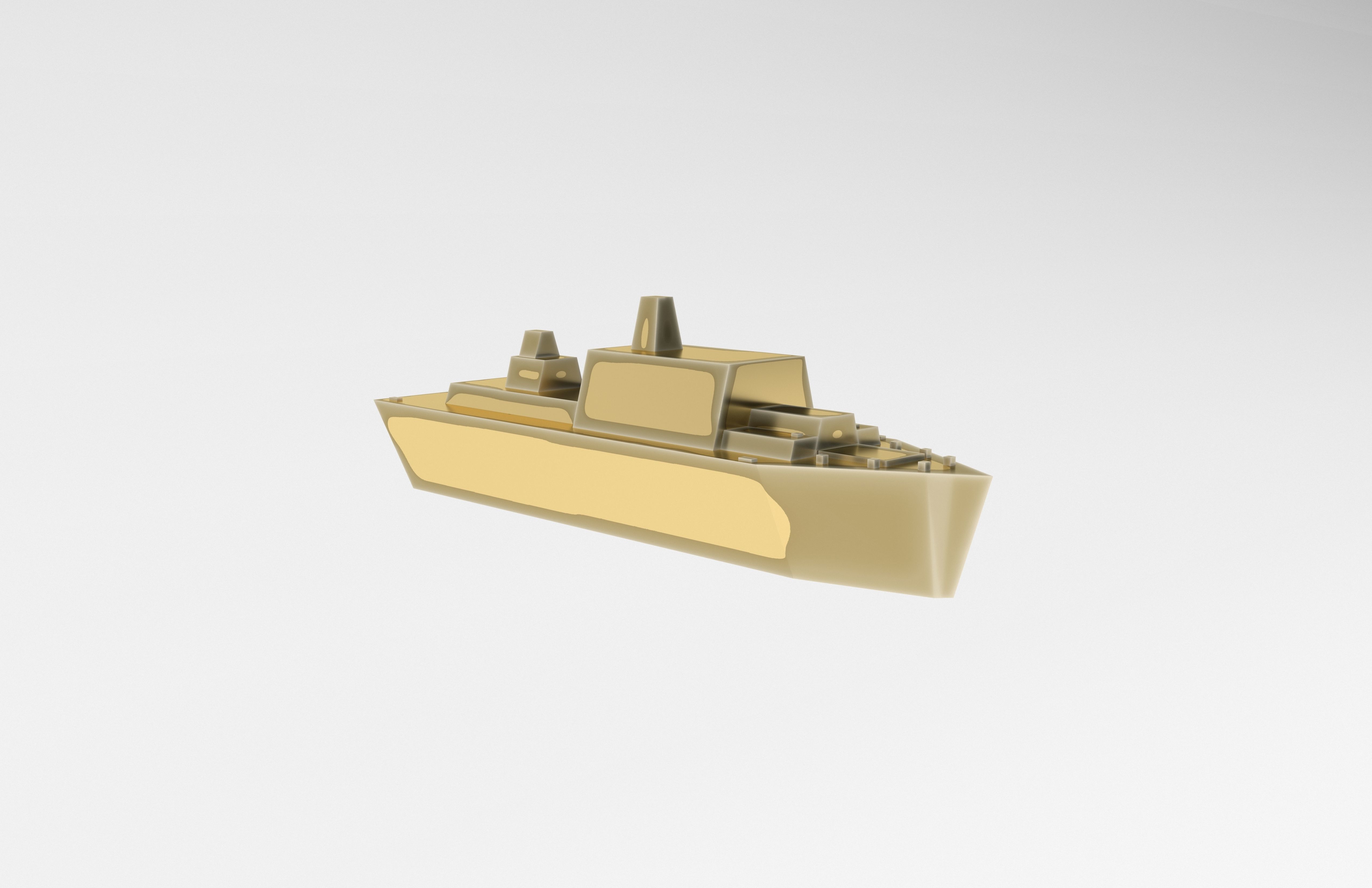 Cartoon Simple Warship v1 012 Low-poly 3D model_3