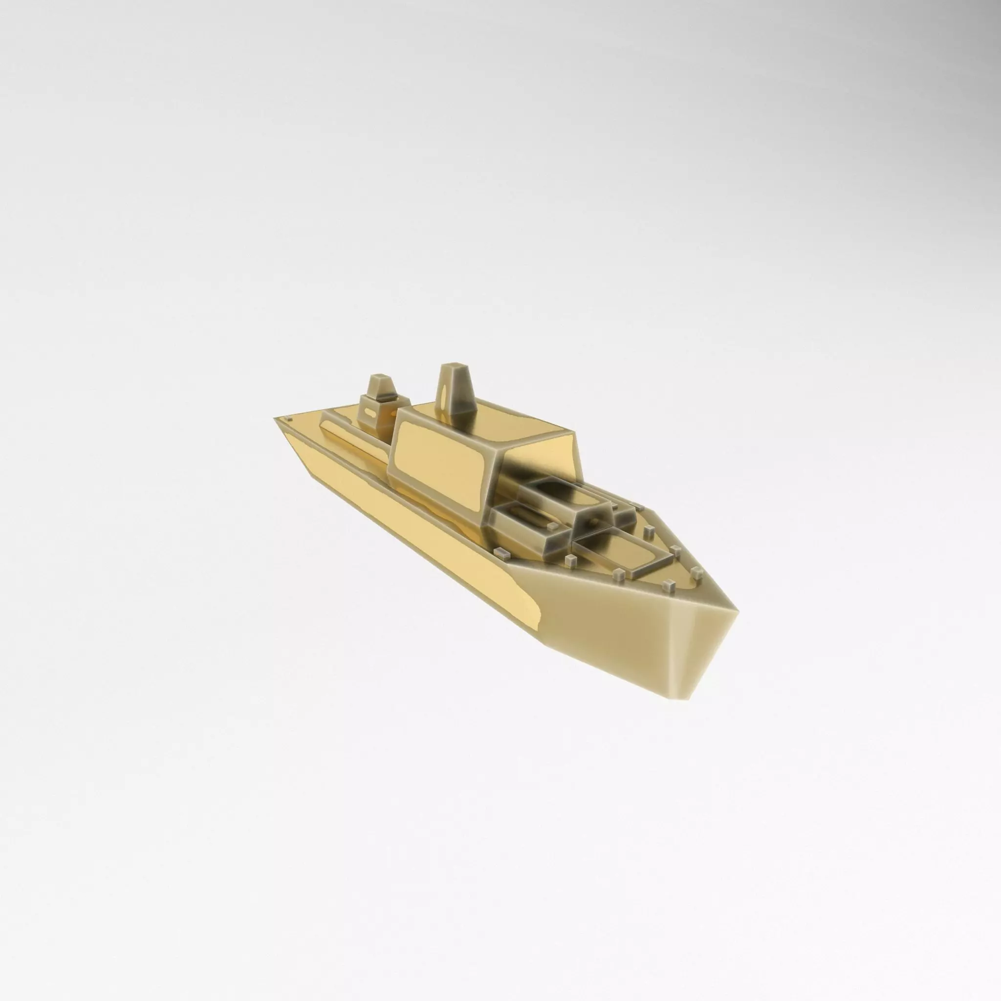 Cartoon Simple Warship v1 012 Low-poly 3D model_0