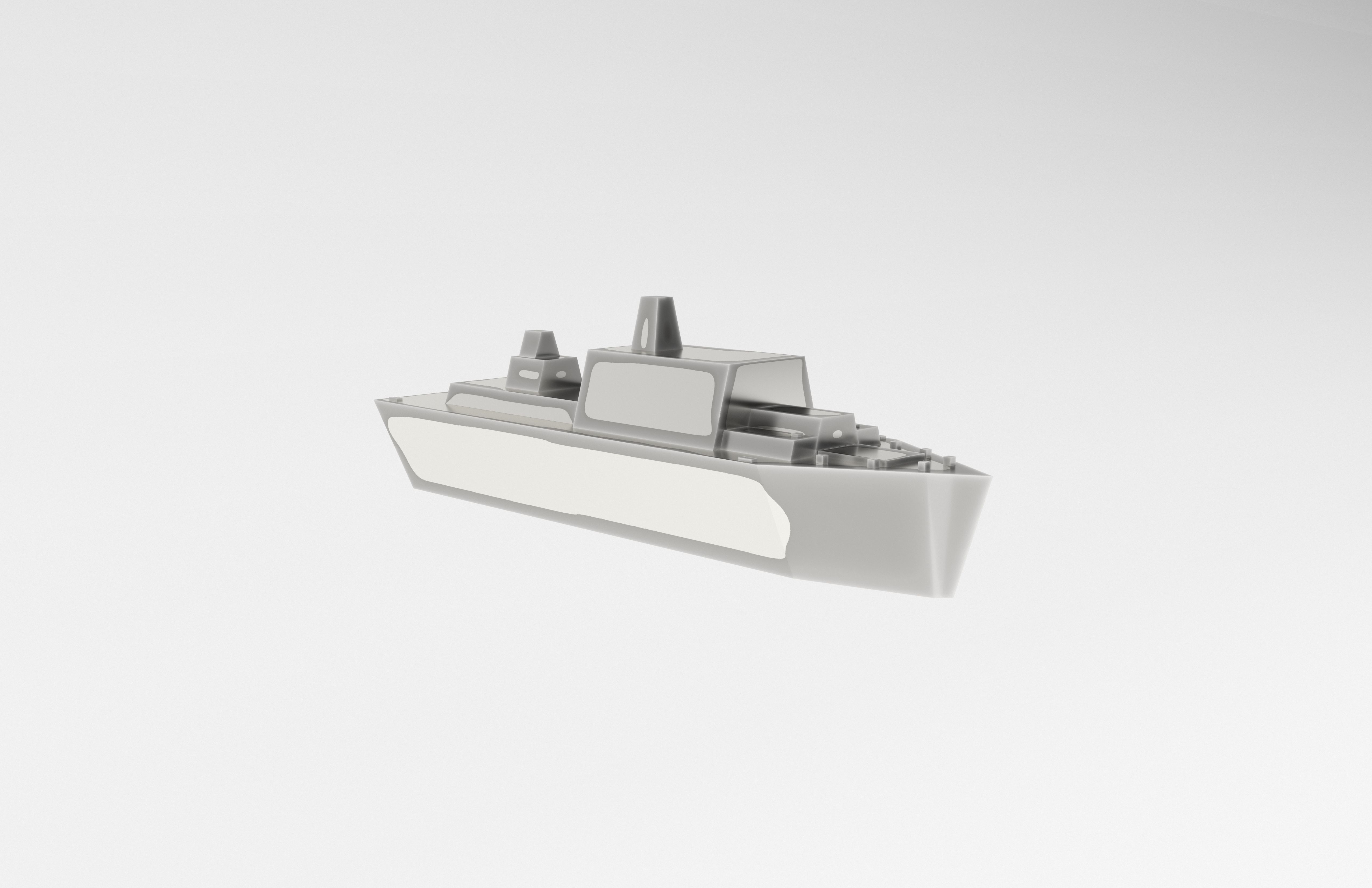 Cartoon Simple Warship v1 013 Low-poly 3D model_3