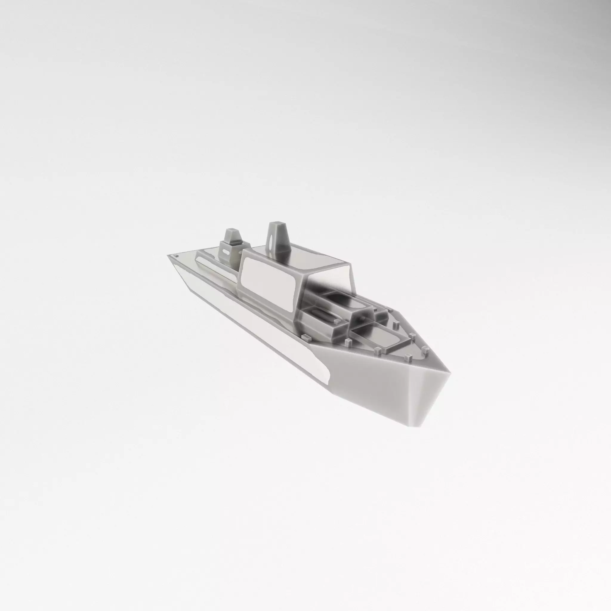 Cartoon Simple Warship v1 013 Low-poly 3D model_0