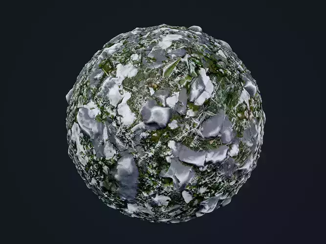 Snow Ice Ground Seamless PBR Texture 05