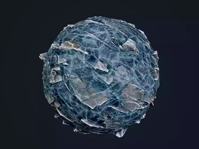 Snow Ice Ground Seamless PBR Texture 09