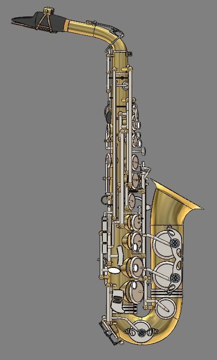 Alto Saxophone 3D model_1