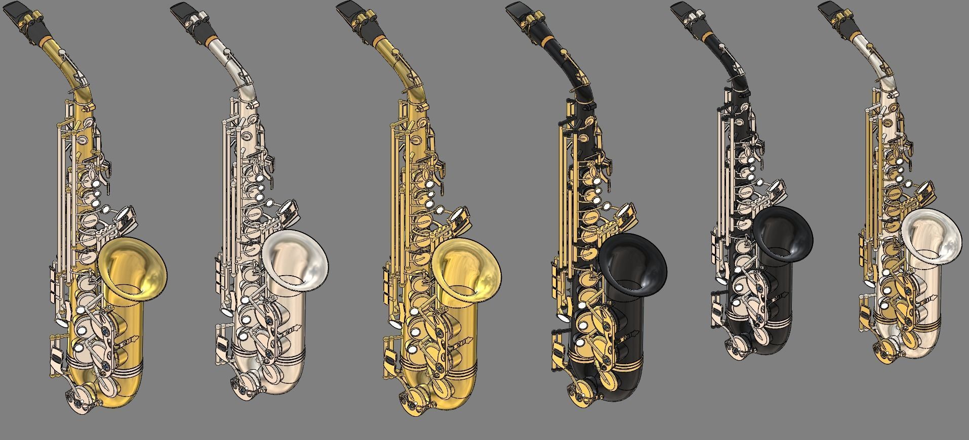 Alto Saxophone 3D model_7
