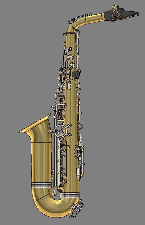 Alto Saxophone 3D model_2