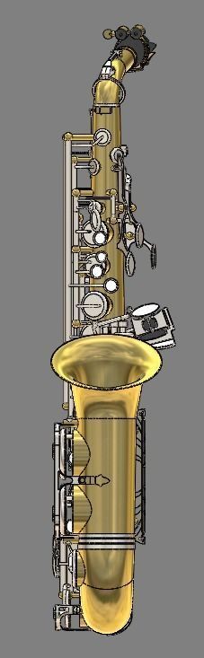 Alto Saxophone 3D model_3