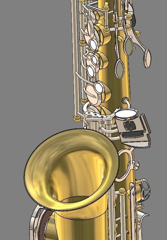 Alto Saxophone 3D model_5