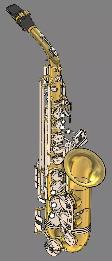 Alto Saxophone 3D model_0
