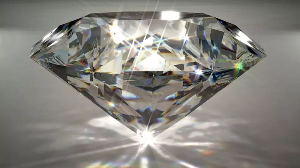 Diamond with light shining 3D model_0