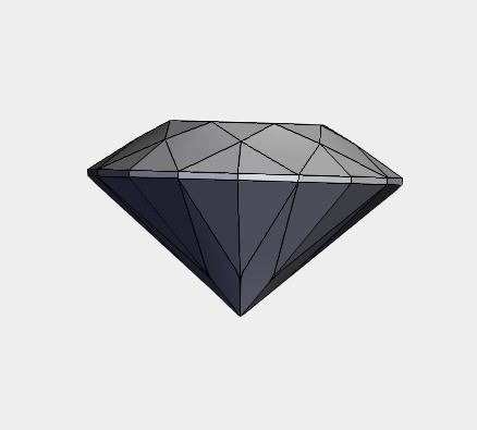 Diamond with light shining 3D model_2