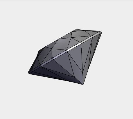 Diamond with light shining 3D model_5
