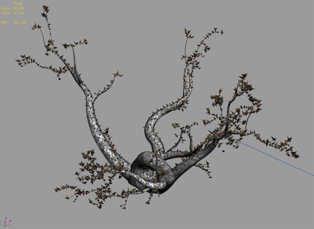 New Village - ornamental tree 01 3D model_3