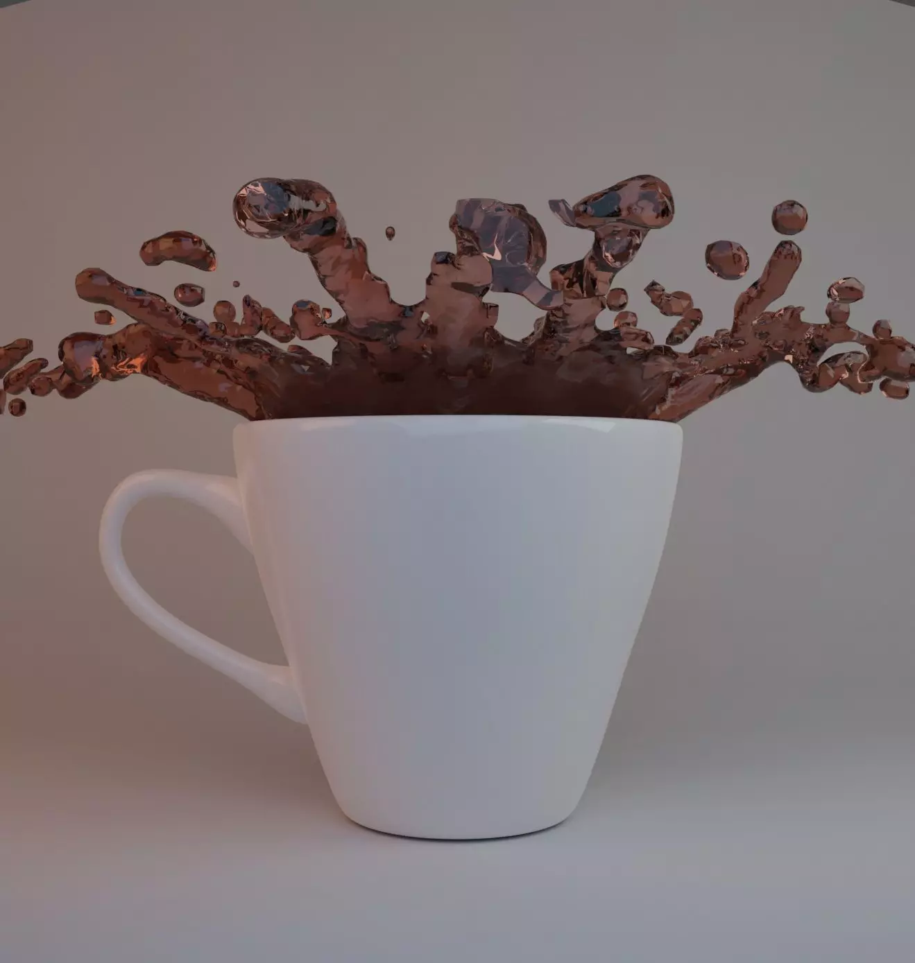 Tea Mug with splash animation 3D model