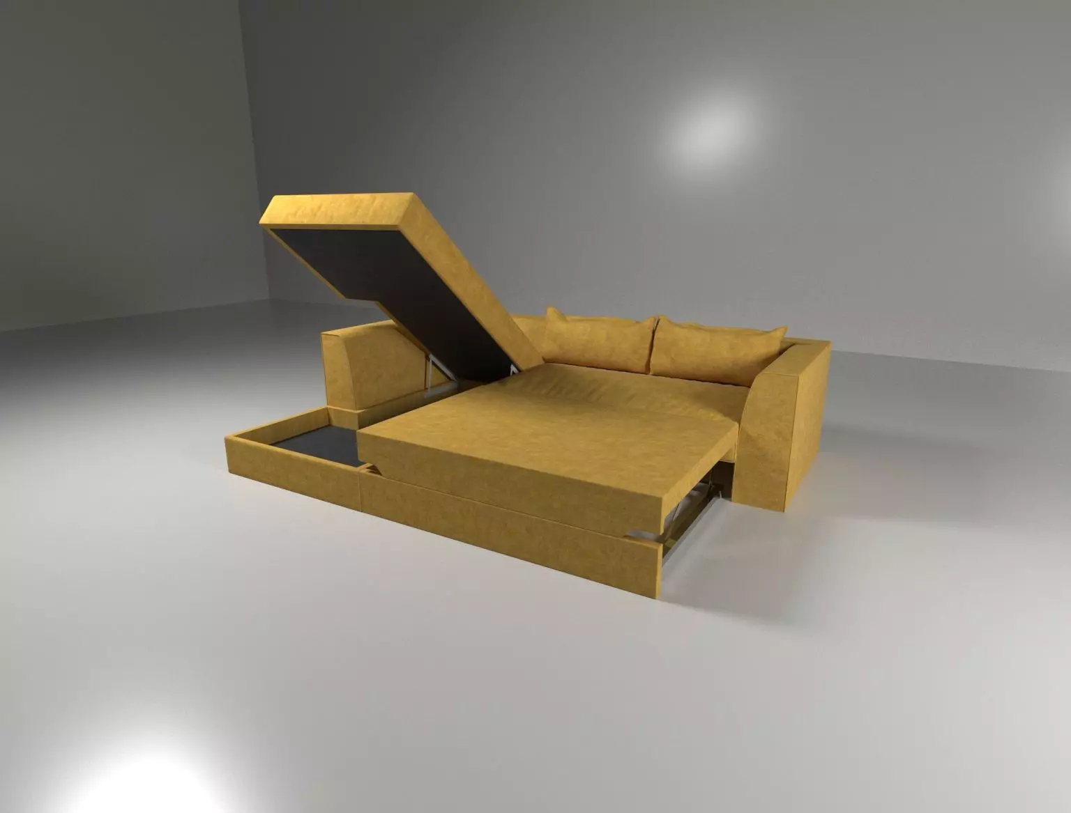 sofa3 sofa bed with storage compartment 3D model