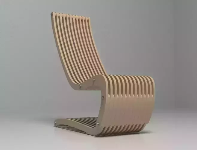 stul5 wooden chair with slatted design