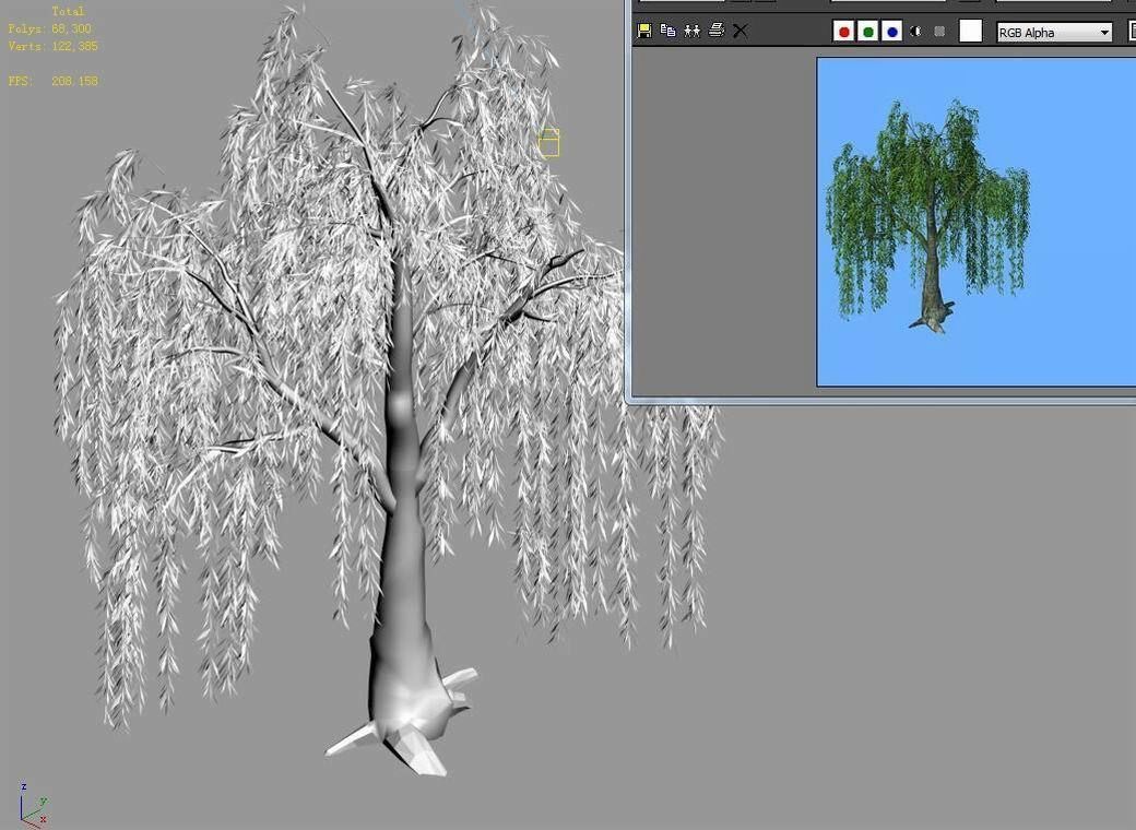 Plant - willow 1-1 3D model_4