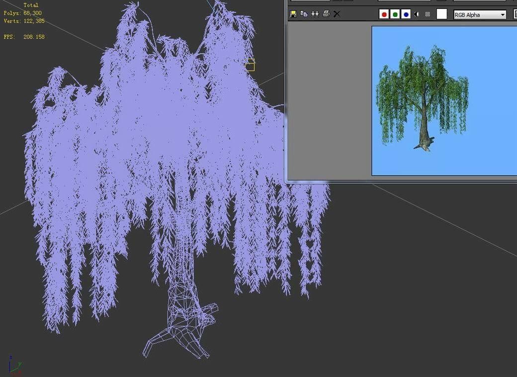 Plant - willow 1-1 3D model_3
