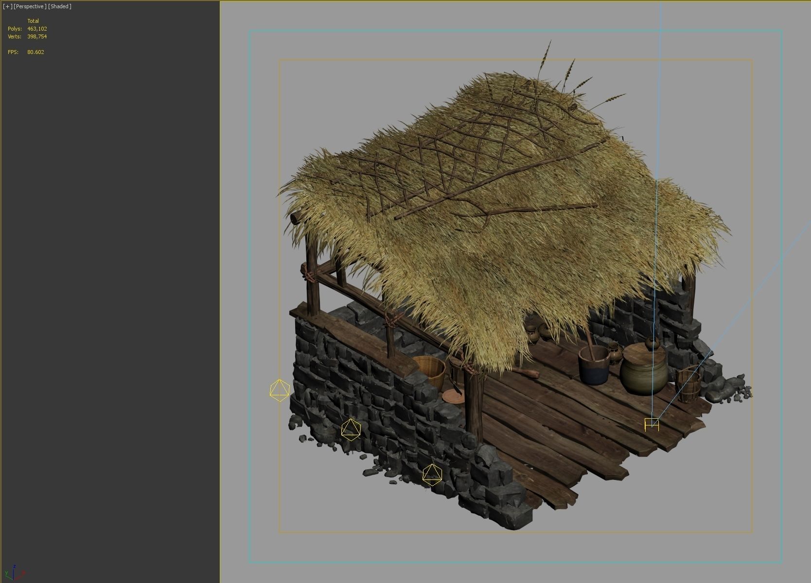 straw house 3D model_1