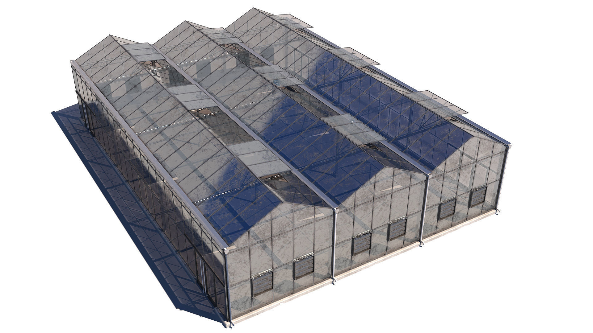 Greenhouse with two windows Low-poly 3D model_3