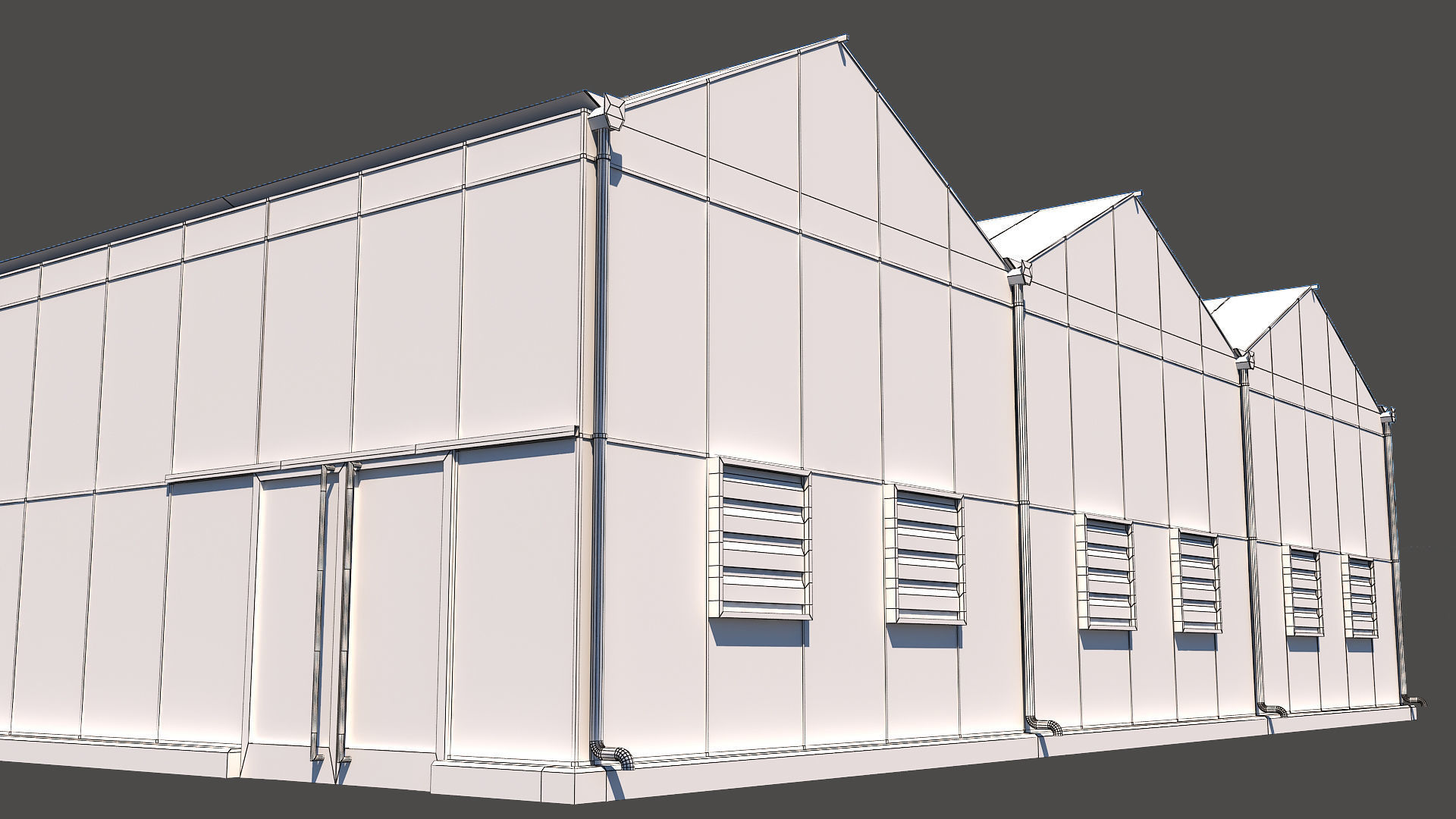 Greenhouse with two windows Low-poly 3D model_11