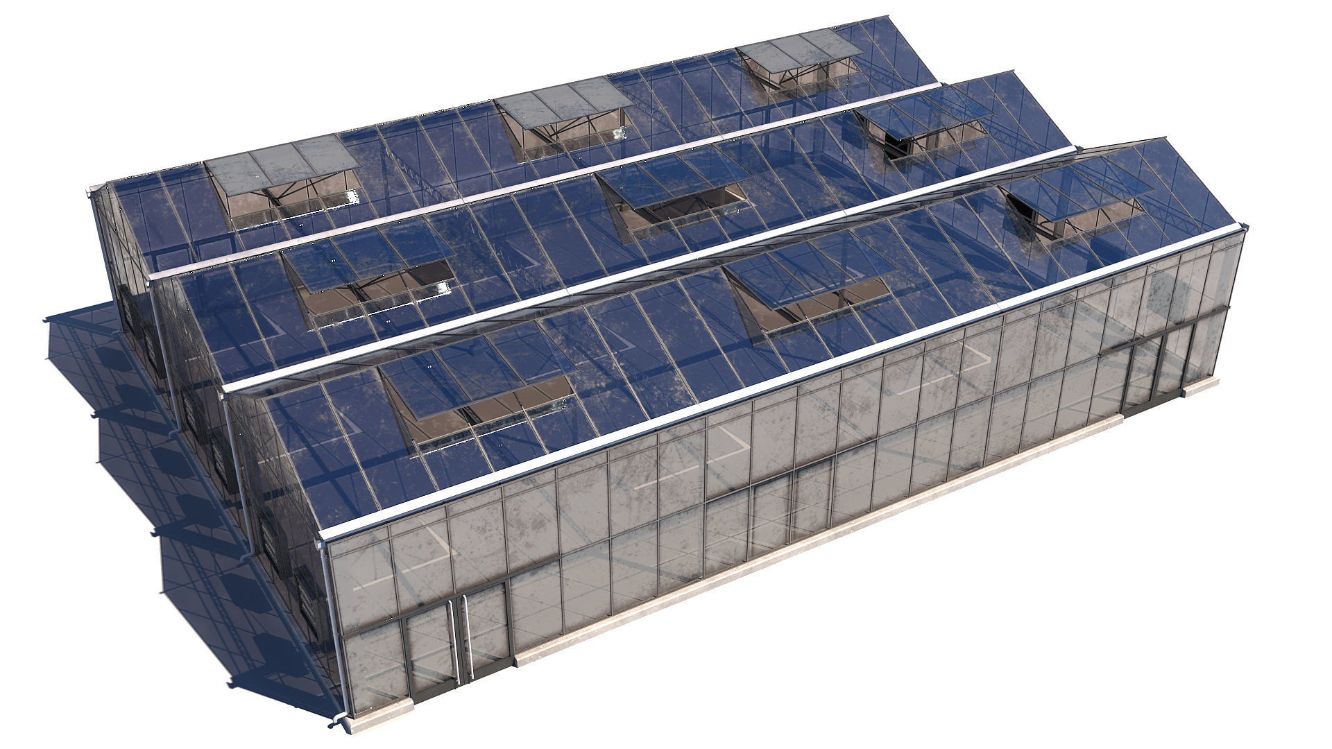 Greenhouse with two windows Low-poly 3D model_2