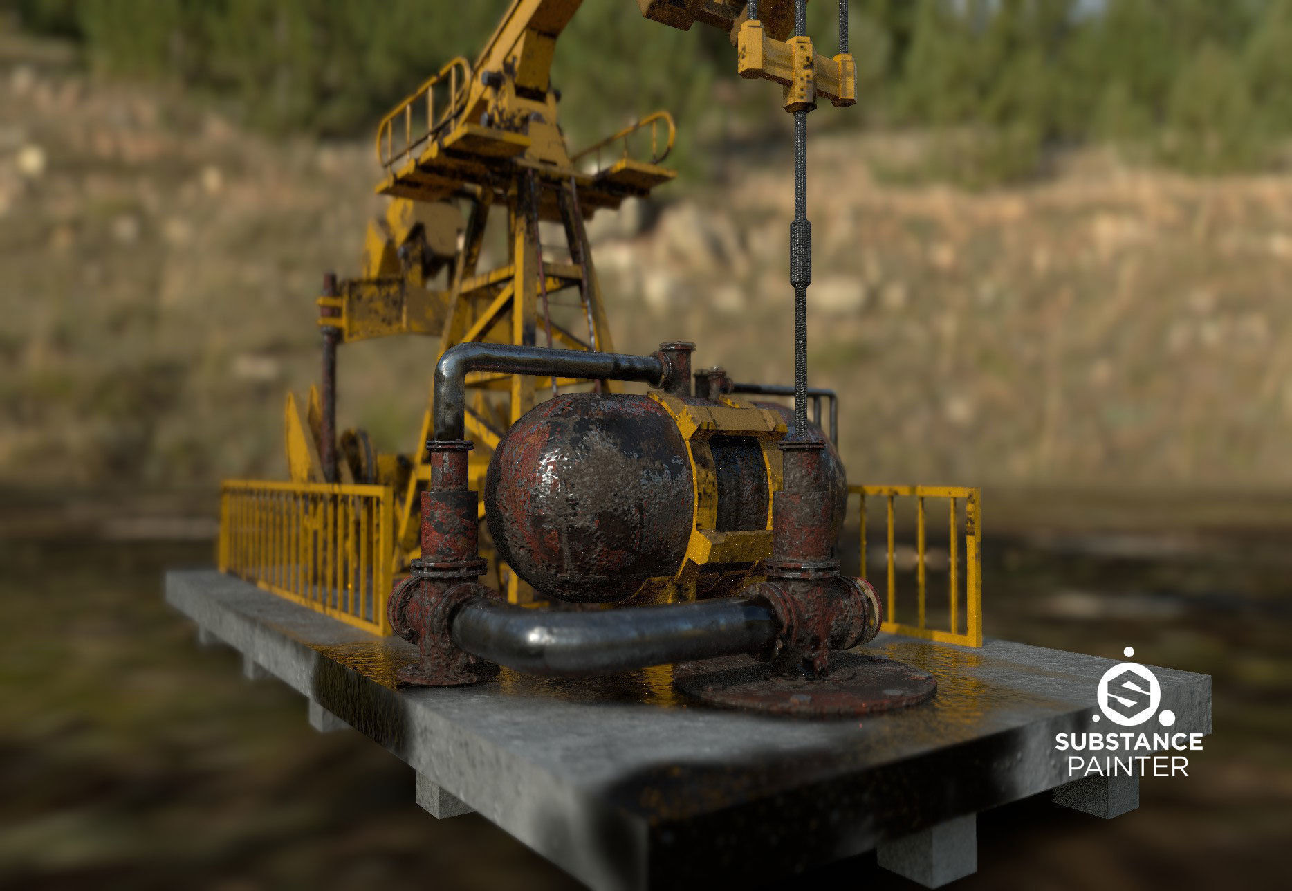 Rusty Oil Well 3D model_12