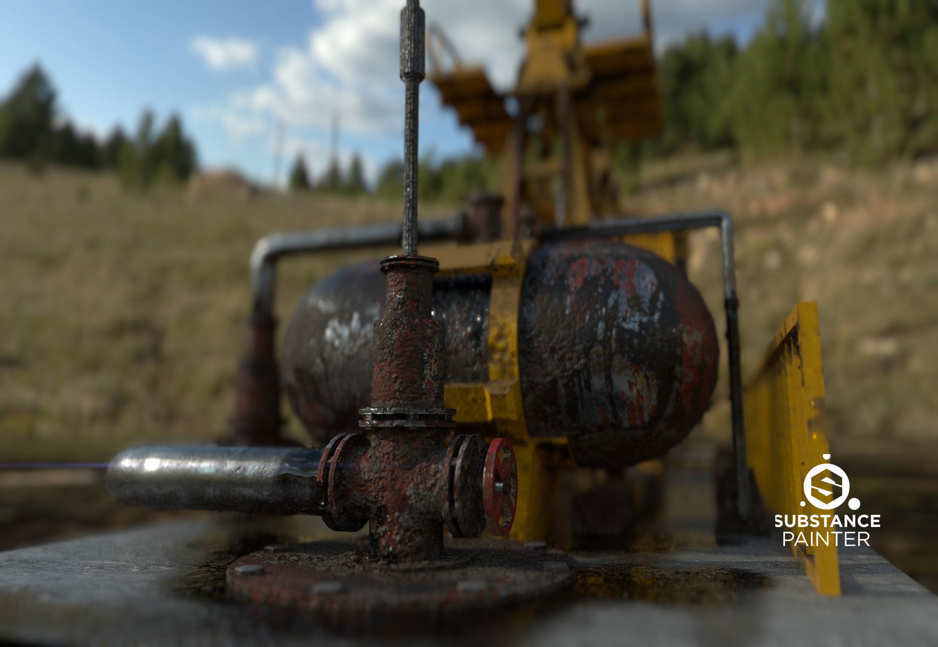 Rusty Oil Well 3D model_6