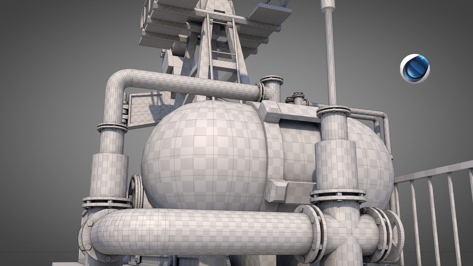 Rusty Oil Well 3D model_7