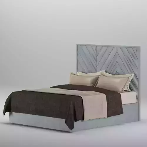 Bed with sheets and pillow