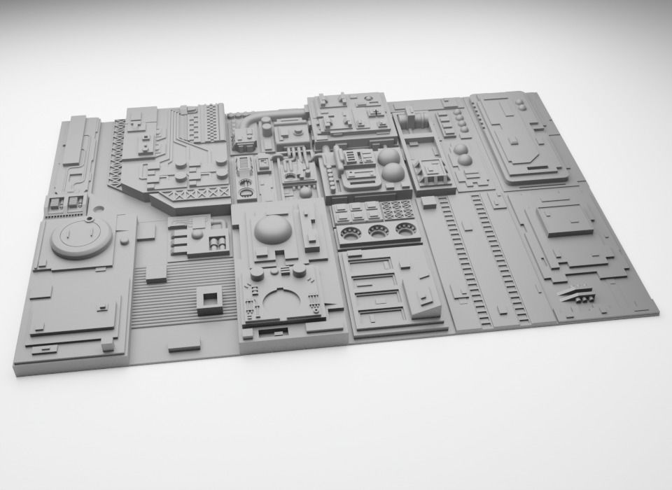 Death Star Tile Type P 3D print model_9