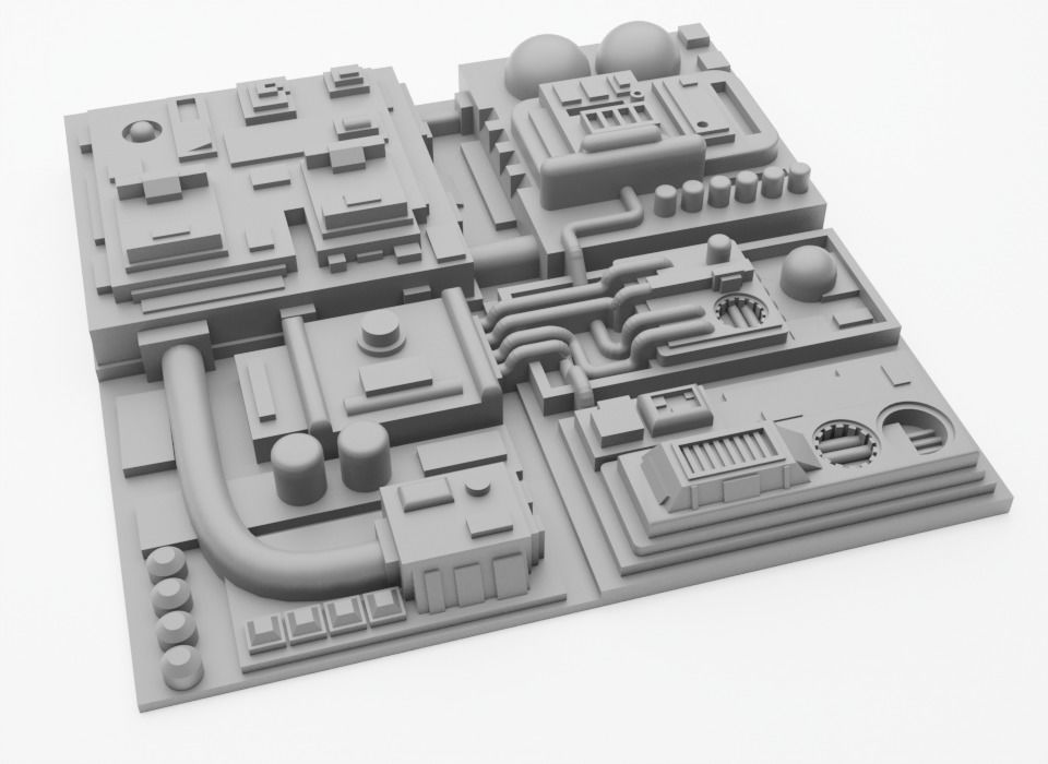Death Star Tile Type P 3D print model_4