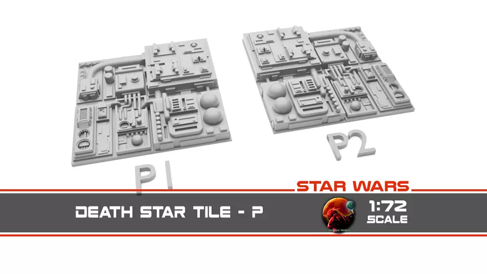Death Star Tile Type P 3D print model_0