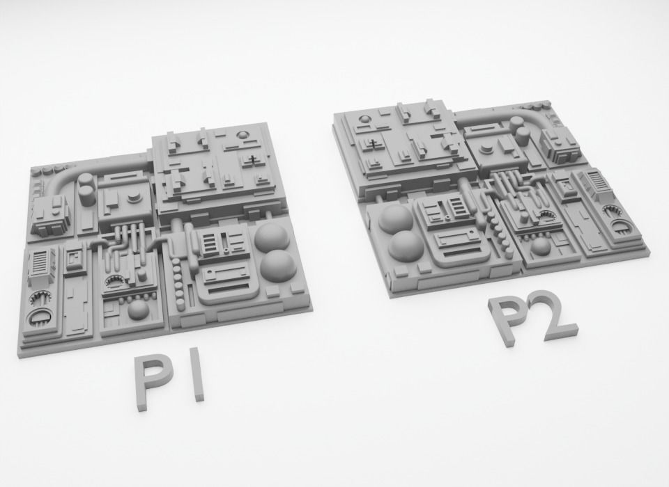 Death Star Tile Type P 3D print model_2