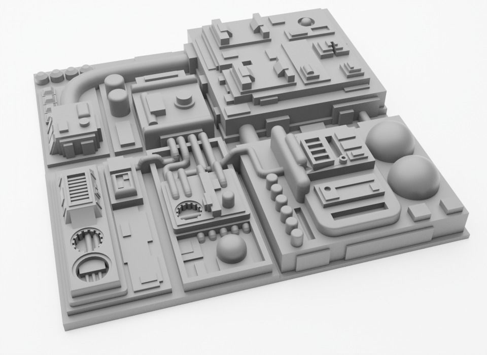 Death Star Tile Type P 3D print model_3