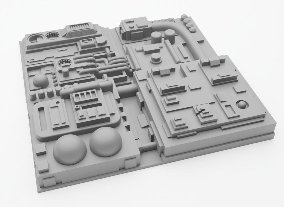 Death Star Tile Type P 3D print model_6