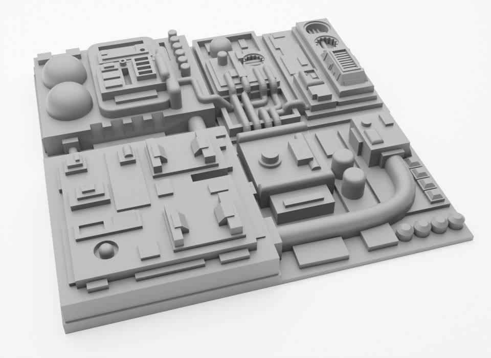 Death Star Tile Type P 3D print model_5
