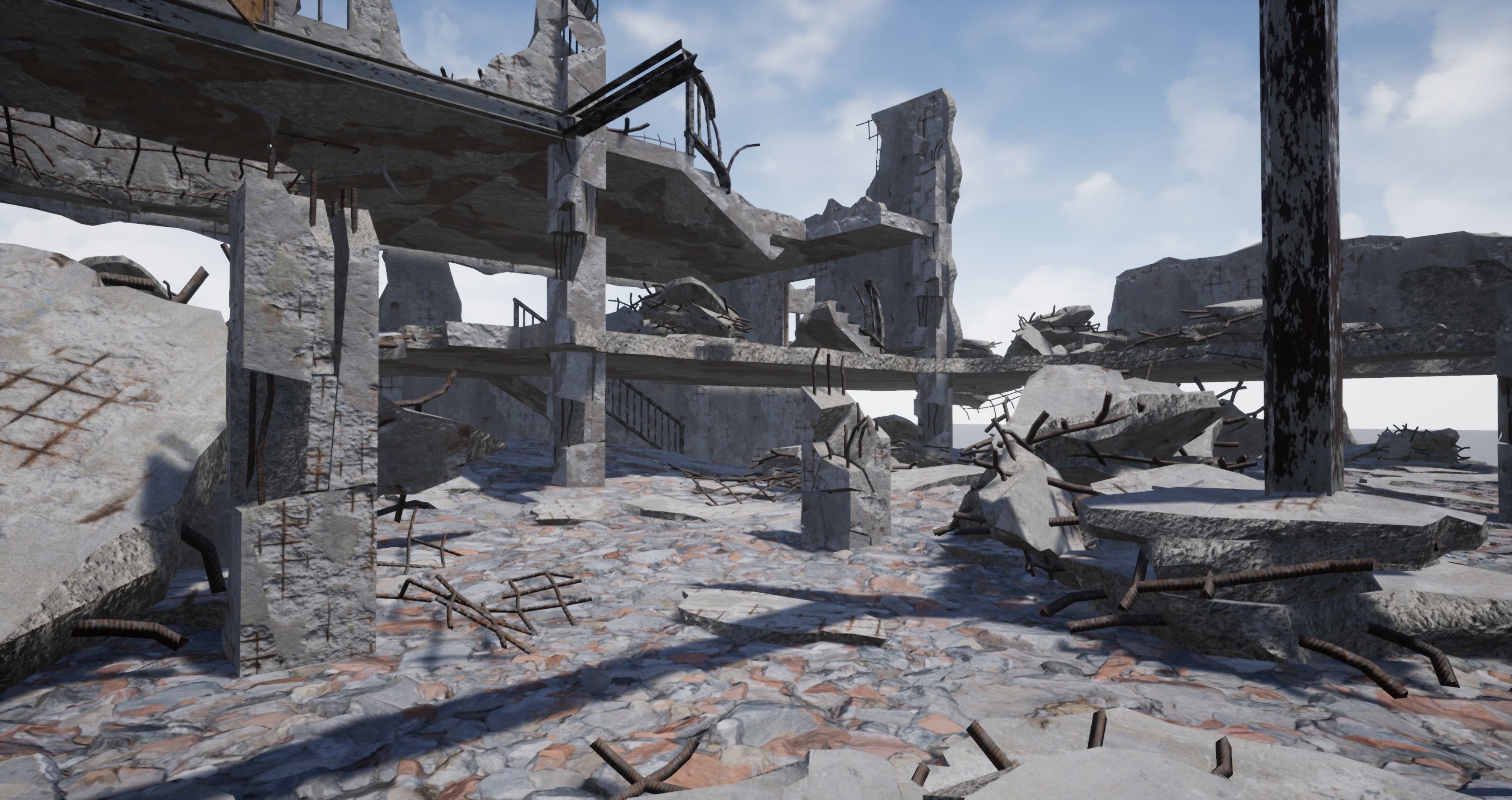 Modular City Ruin Kit  Low-poly 3D model_8