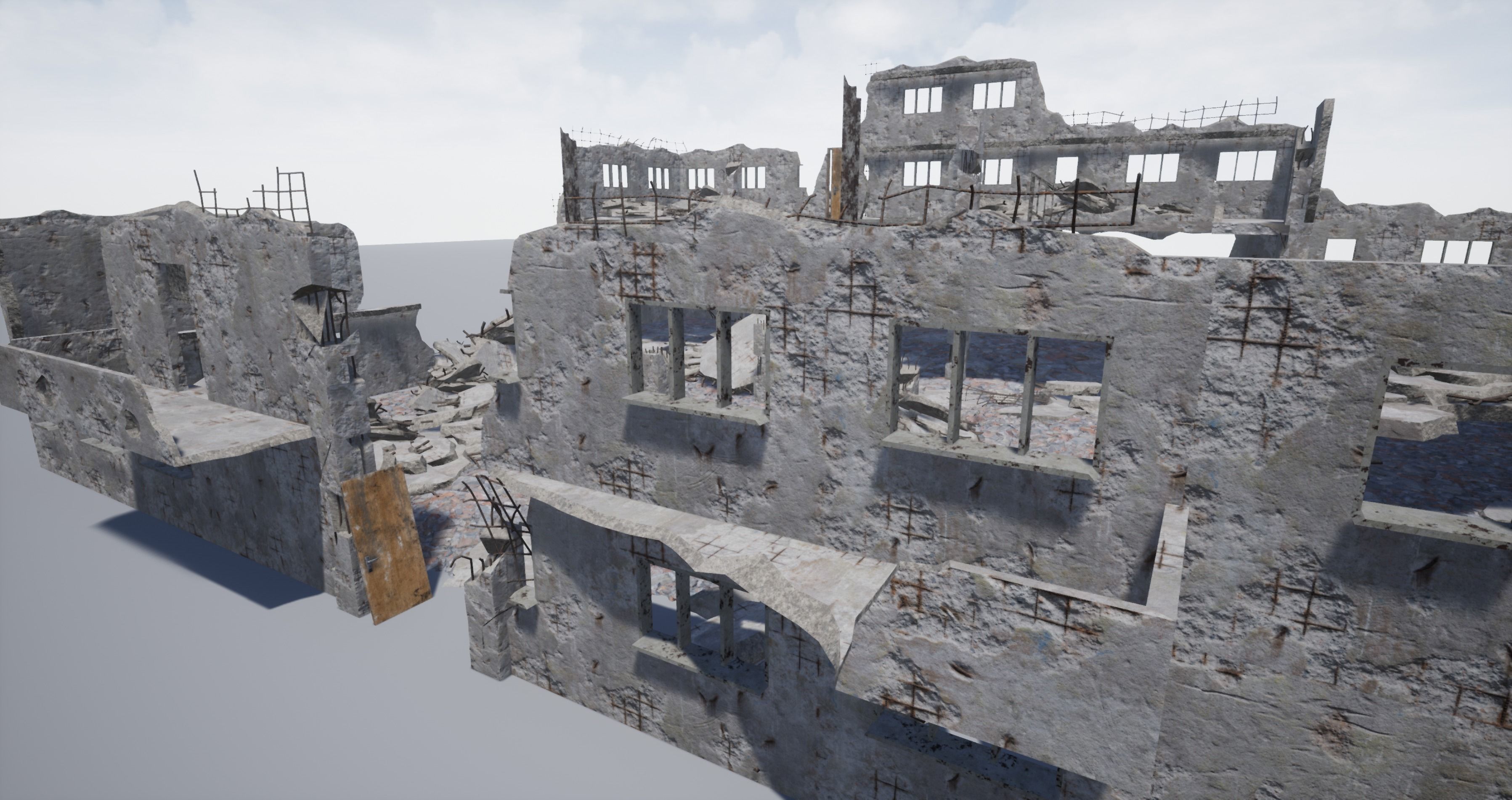 Modular City Ruin Kit  Low-poly 3D model_4