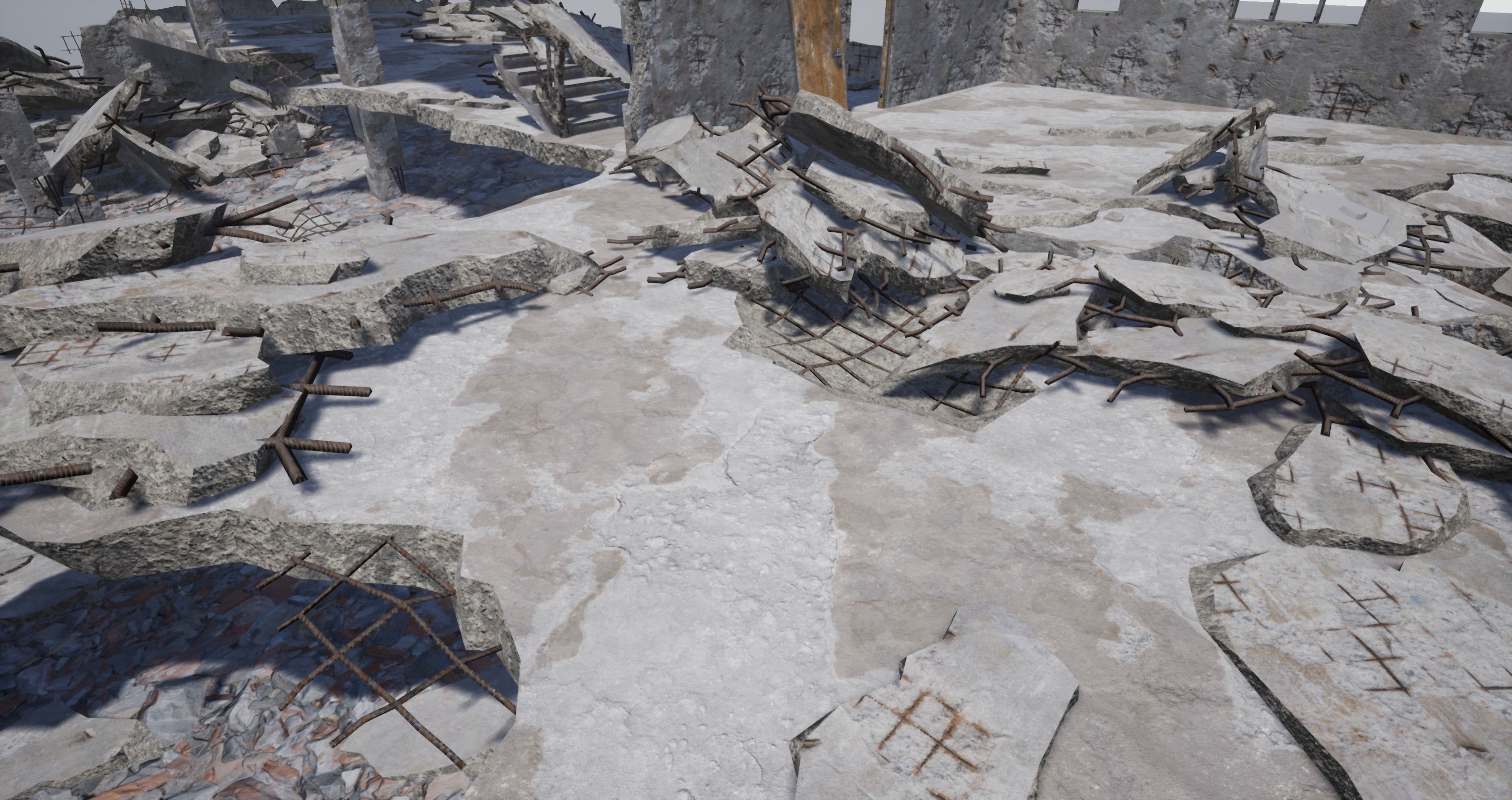 Modular City Ruin Kit  Low-poly 3D model_3