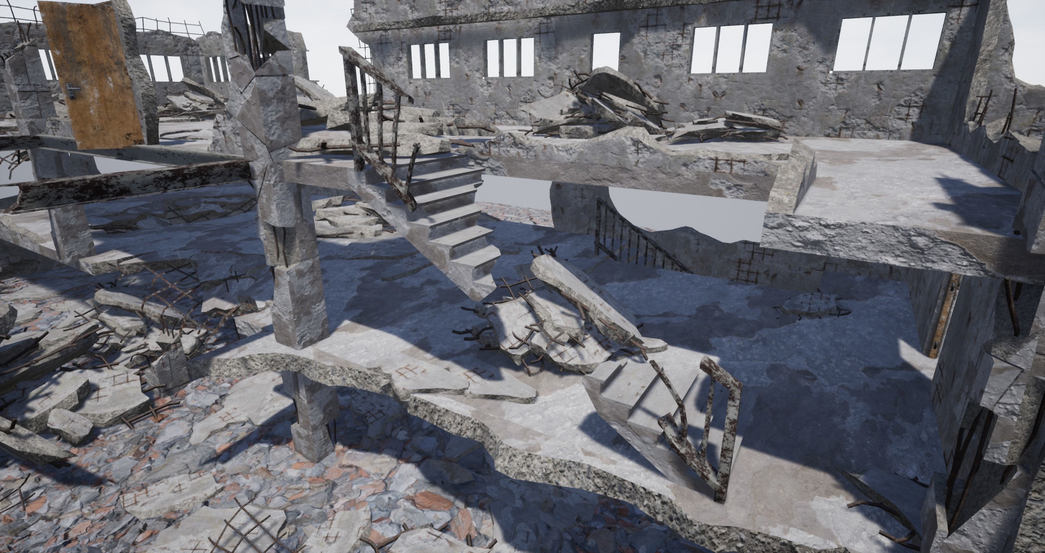 Modular City Ruin Kit  Low-poly 3D model_5