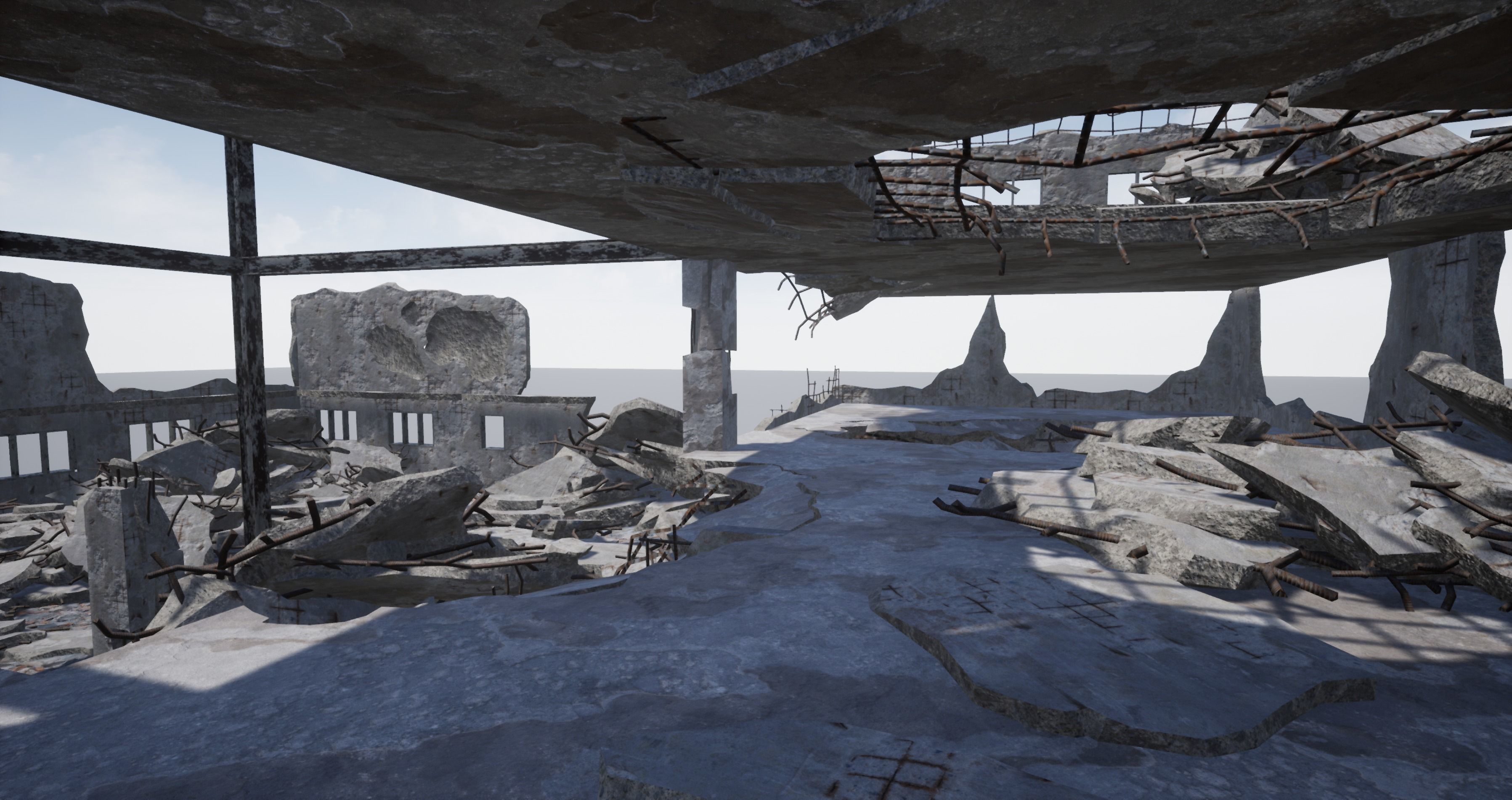 Modular City Ruin Kit  Low-poly 3D model_7