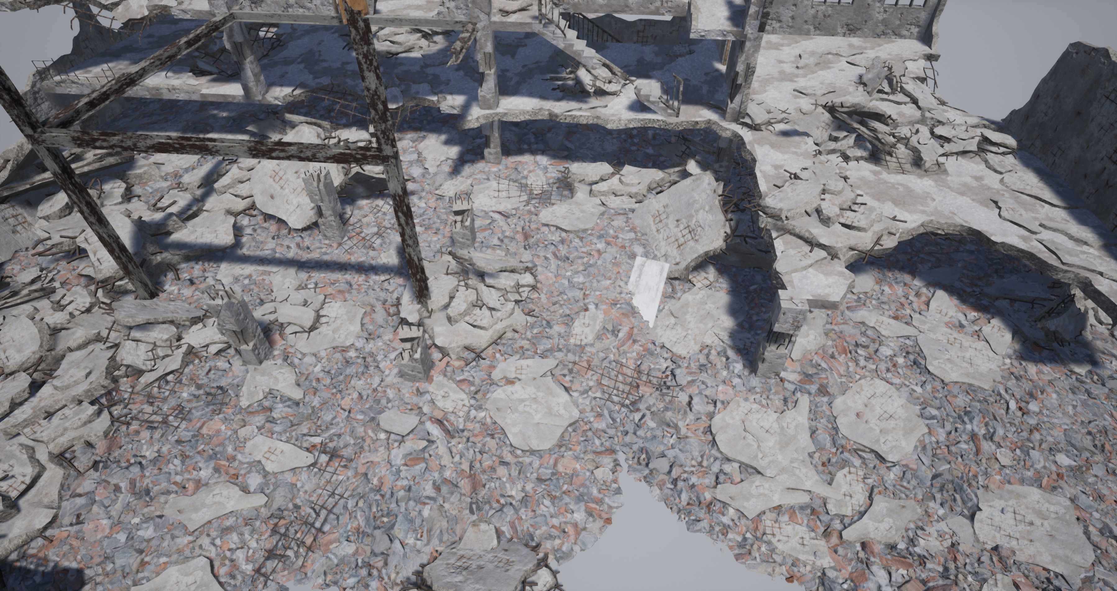 Modular City Ruin Kit  Low-poly 3D model_1