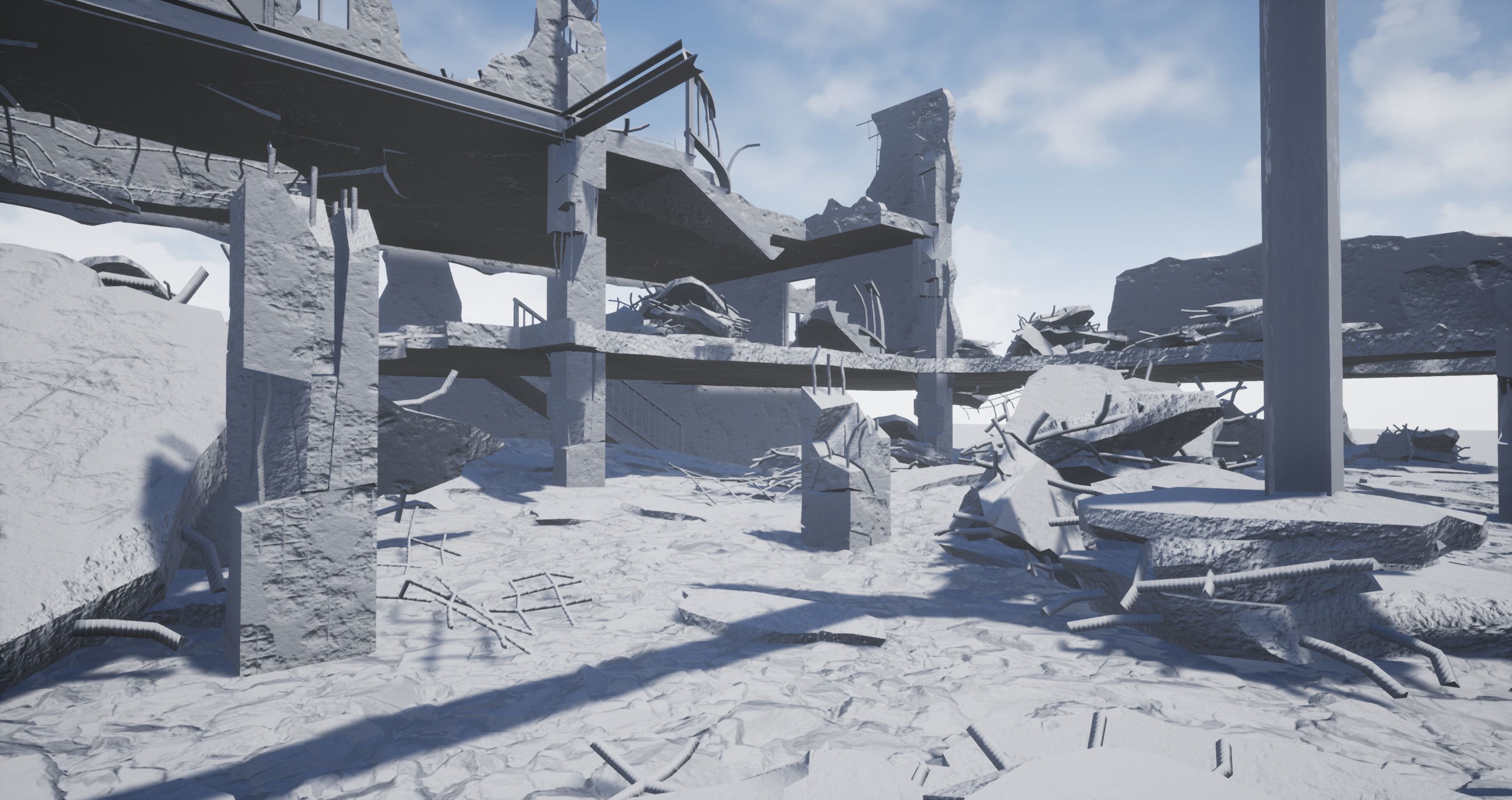 Modular City Ruin Kit  Low-poly 3D model_11