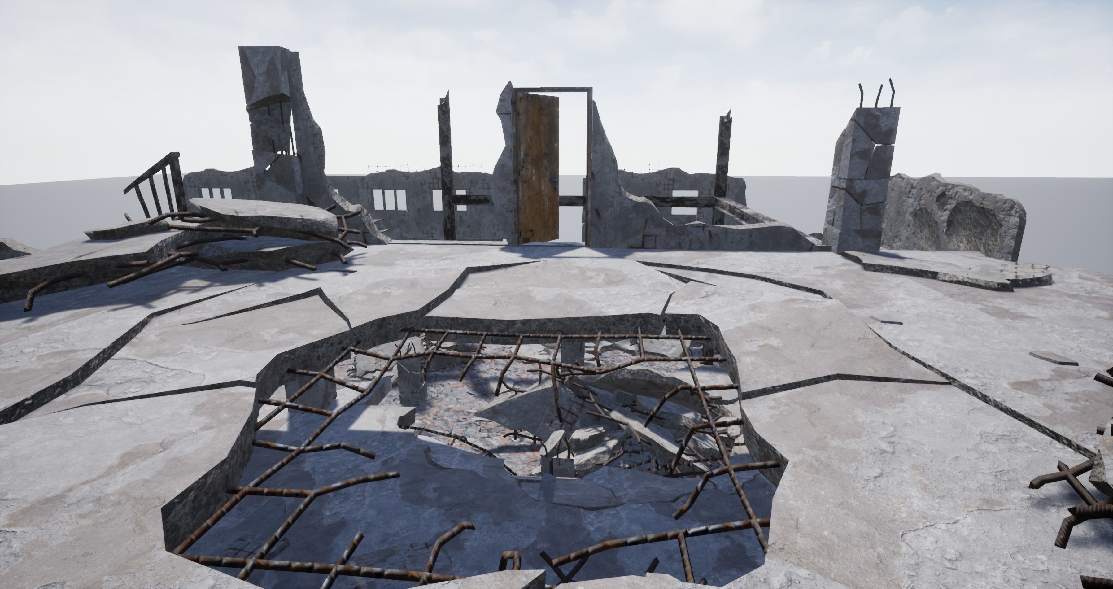 Modular City Ruin Kit  Low-poly 3D model_6